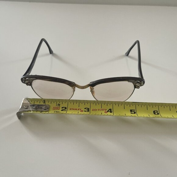 Vintage 50's Cat Eye Rhinestone FRAMES ONLY S/C 1/10 12k Gold Filled Glasses USA - Picture 8 of 16